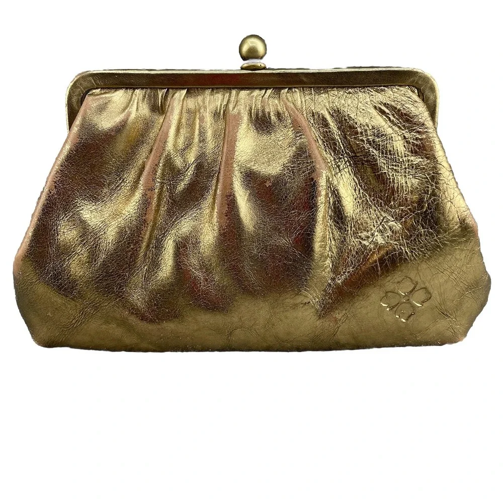 Patricia Nash Cross Body Bag Purse Distresseed *Leather Metallic Antique Gold